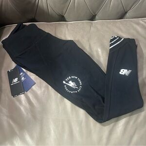 New Balance women’s TCS NYC Marathon Black running run Leggings small S nwt new
